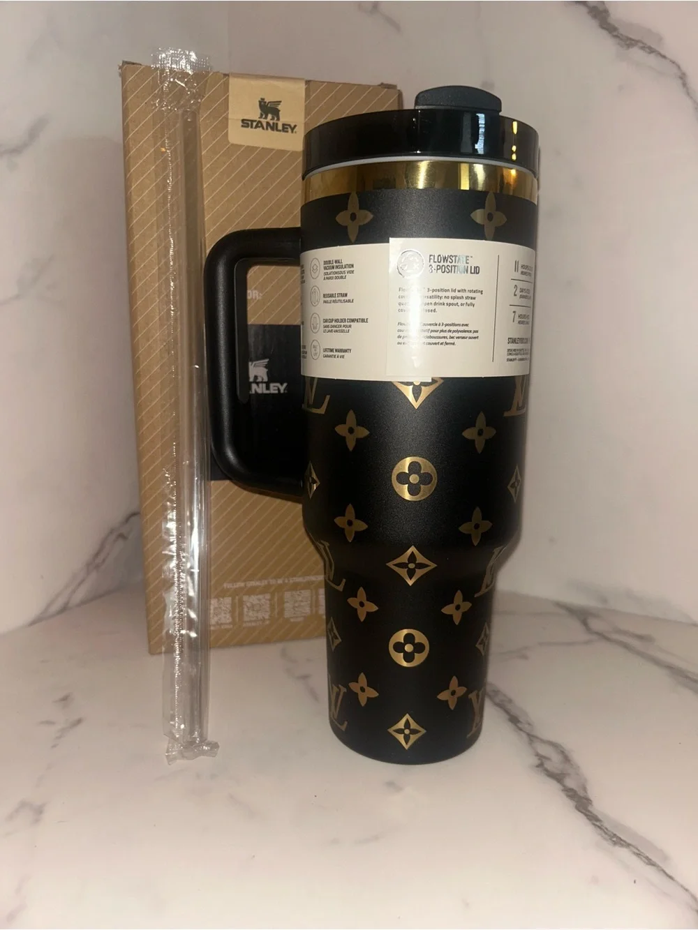 Stanley Black Tumbler with Gold Monogram Accents - Picture 5 of 5